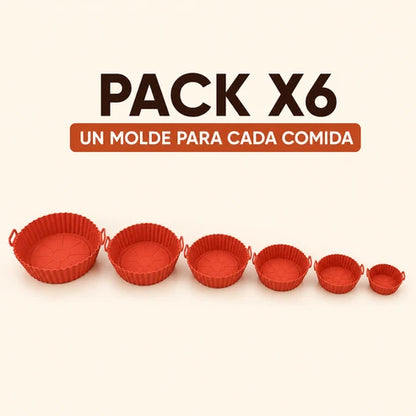 Moldes de Silicona Antiadherentes para Freidora de Aire — Pack x6