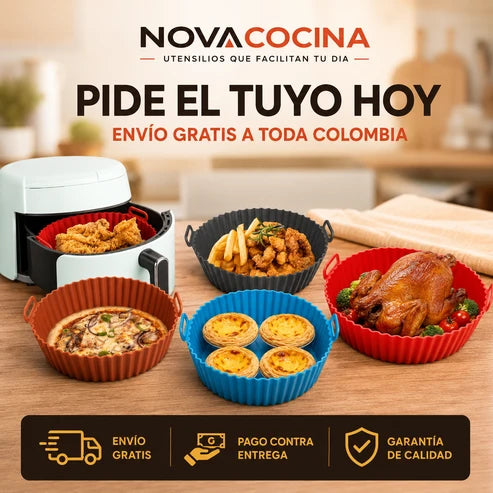 Moldes de Silicona Antiadherentes para Freidora de Aire — Pack x6